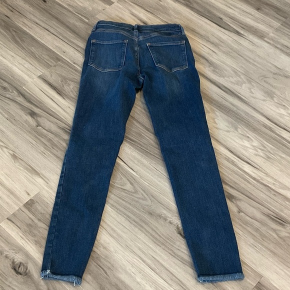 Old Navy Girls Dark Blue Distressed Jeggings size 14 high rise raw hem - Picture 6 of 8